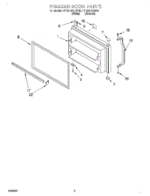 02 - Freezer Door parts for Roper Refrigerator RT18HDXHW00 from AppliancePartsPros.com