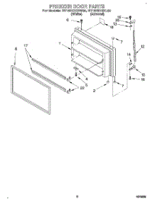 05 - Freezer Door parts for Roper Refrigerator RT18HDXBW00 from AppliancePartsPros.com