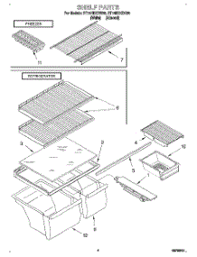 03 - Shelf parts for Roper Refrigerator RT18HDXDN00 from AppliancePartsPros.com