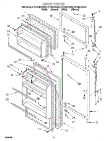 02 - Door parts for Roper Refrigerator RT14HDXDW00 from AppliancePartsPros.com
