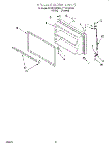 02 - Freezer Door parts for Roper Refrigerator RT18HDXDN05 from AppliancePartsPros.com