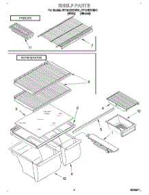 03 - Shelf parts for Roper Refrigerator RT18HDXDW01 from AppliancePartsPros.com