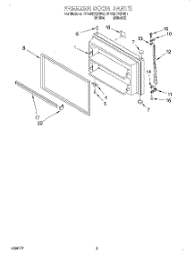 02 - Freezer Door parts for Roper Refrigerator RT18HDXFW01 from AppliancePartsPros.com