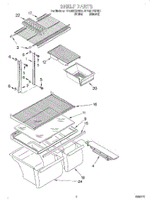 03 - Shelf parts for Roper Refrigerator RT18HDXFW01 from AppliancePartsPros.com