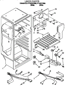 Liner parts for Roper Refrigerator RT14HDXDN05 from AppliancePartsPros.com