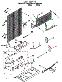 Unit parts for Roper Refrigerator RT14HDXDN05 from AppliancePartsPros.com