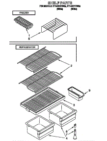 Shelf parts for Roper Refrigerator RT14HDXDN05 from AppliancePartsPros.com