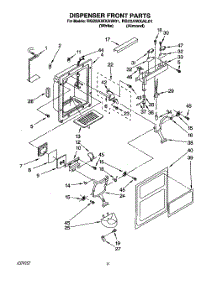 08 - Dispenser Front parts for Roper Refrigerator RS22AWXAW01 from AppliancePartsPros.com