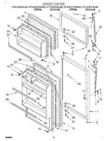02 - Door parts for Roper Refrigerator RT14HDYBW00 from AppliancePartsPros.com
