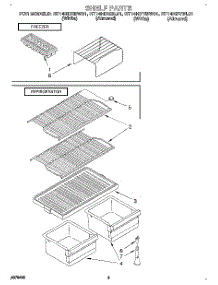 05 - Shelf parts for Roper Refrigerator RT14HDYBW01 from AppliancePartsPros.com