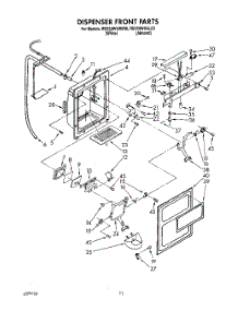 08 - Dispenser Front parts for Roper Refrigerator RS22AWXAL00 from AppliancePartsPros.com
