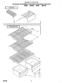 05 - Shelf parts for Roper Refrigerator RT14HDYDN00 from AppliancePartsPros.com