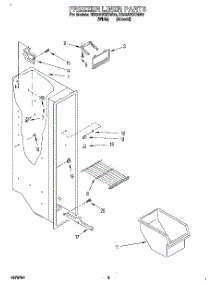 04 - Freezer Liner parts for Roper Refrigerator RS22AWXDN00 from AppliancePartsPros.com