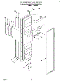 07 - Freezer Door parts for Roper Refrigerator RS22AWXDN00 from AppliancePartsPros.com