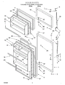 02 - Door parts for Roper Refrigerator RT14HDYGW02 from AppliancePartsPros.com