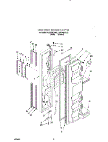 07 - Freezer Door parts for Roper Refrigerator RS22AWXBW01 from AppliancePartsPros.com