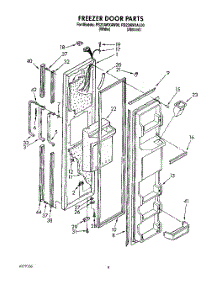 06 - Freezer Door parts for Roper Refrigerator RS22AWXAW00 from AppliancePartsPros.com