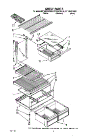 05 - Shelf parts for Roper Refrigerator RT18BKXXW00 from AppliancePartsPros.com