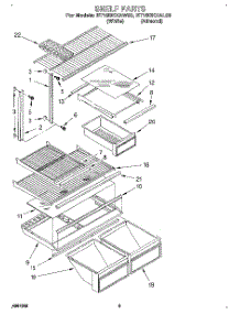 04 - Shelf parts for Roper Refrigerator RT18BKXAW00 from AppliancePartsPros.com
