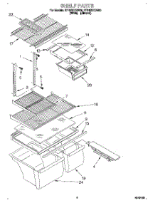03 - Shelf parts for Roper Refrigerator RT18BKXDN00 from AppliancePartsPros.com