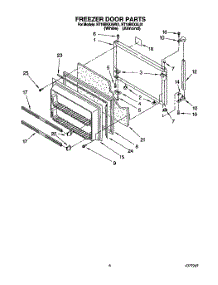 05 - Freezer Door parts for Roper Refrigerator RT18BKXAW01 from AppliancePartsPros.com