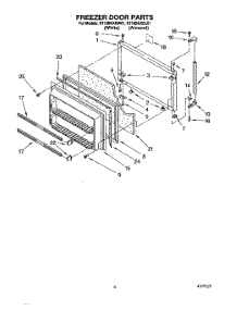 05 - Freezer Door parts for Roper Refrigerator RT18BKXBW01 from AppliancePartsPros.com