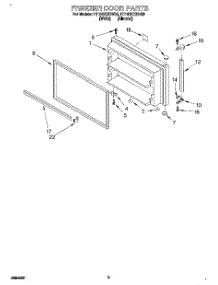 02 - Freezer Door parts for Roper Refrigerator RT18BKXDW03 from AppliancePartsPros.com