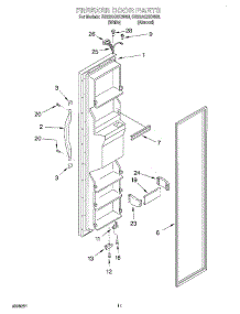 07 - Freezer Door parts for Roper Refrigerator RS22AQXGW00 from AppliancePartsPros.com