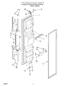 07 - Freezer Door parts for Roper Refrigerator RS22AQXFW00 from AppliancePartsPros.com