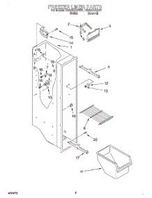 04 - Freezer Liner parts for Roper Refrigerator RS22AQXGW01 from AppliancePartsPros.com