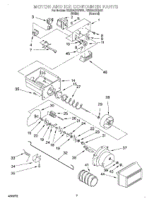05 - Motor And Ice Container parts for Roper Refrigerator RS22AQXGW01 from AppliancePartsPros.com