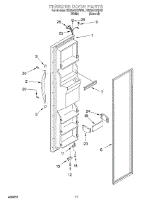 07 - Freezer Door parts for Roper Refrigerator RS22AQXGW01 from AppliancePartsPros.com