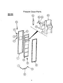03 - Freezer Door parts for Roper Refrigerator 8624W1A from AppliancePartsPros.com