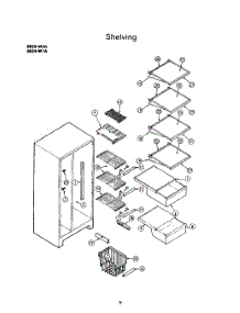 04 - Shelving parts for Roper Refrigerator 8624W1A from AppliancePartsPros.com