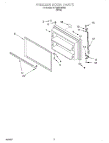 02 - Freezer Door parts for Roper Refrigerator 7RT18BKXEW00 from AppliancePartsPros.com