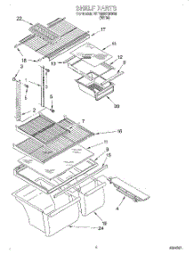 03 - Shelf parts for Roper Refrigerator 7RT18BKXEW00 from AppliancePartsPros.com