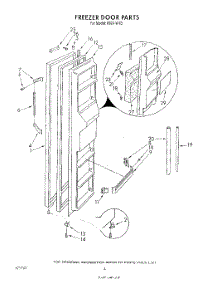 03 - Freezer Door parts for Roper Refrigerator 8624W1B from AppliancePartsPros.com