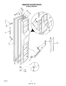 03 - Freezer Door parts for Roper Refrigerator GSIW36WH1 from AppliancePartsPros.com