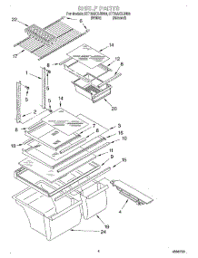 03 - Shelf parts for Roper Refrigerator RT18AKXJW00 from AppliancePartsPros.com