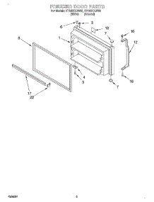 02 - Freezer Door parts for Roper Refrigerator RT18DKXJN00 from AppliancePartsPros.com