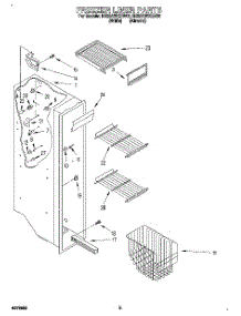 04 - Freezer Liner parts for Roper Refrigerator RS25AWXEW00 from AppliancePartsPros.com