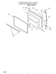 02 - Freezer Door parts for Roper Refrigerator RT18BKXEW01 from AppliancePartsPros.com
