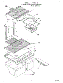 03 - Shelf parts for Roper Refrigerator RT18BKXEW01 from AppliancePartsPros.com