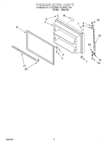 02 - Freezer Door parts for Roper Refrigerator RT18DKXEN04 from AppliancePartsPros.com