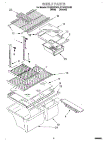 03 - Shelf parts for Roper Refrigerator RT18BKXDN01 from AppliancePartsPros.com
