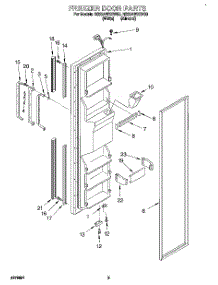 07 - Freezer Door parts for Roper Refrigerator RS22AWXEN00 from AppliancePartsPros.com