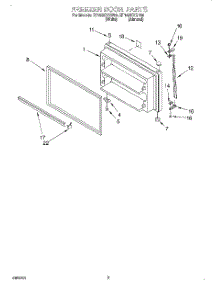 02 - Freezer Door parts for Roper Refrigerator RT18AKXGN00 from AppliancePartsPros.com
