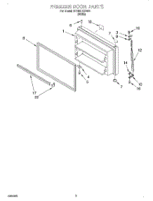 02 - Freezer Door parts for Roper Refrigerator RT18HDXDW04 from AppliancePartsPros.com