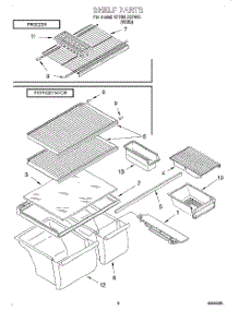03 - Shelf parts for Roper Refrigerator RT18HDXDW04 from AppliancePartsPros.com