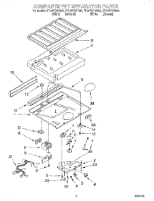 03 - Compartment Separator parts for Roper Refrigerator RT14ZKYDW00 from AppliancePartsPros.com